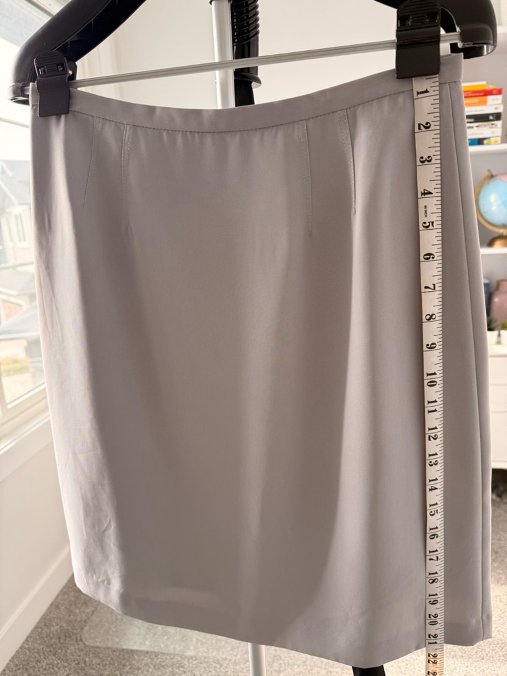 Light Gray Mini Skirt with Clean Silhouette
